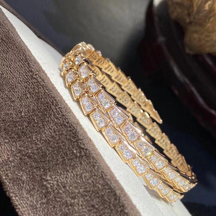 [Lucas Jewelry]SERPENTI BRACELET GOLD DIAMOND DOUBLE ROW