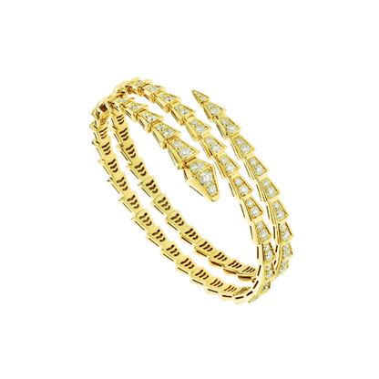 [Lucas Jewelry]SERPENTI BRACELET GOLD DIAMOND DOUBLE ROW