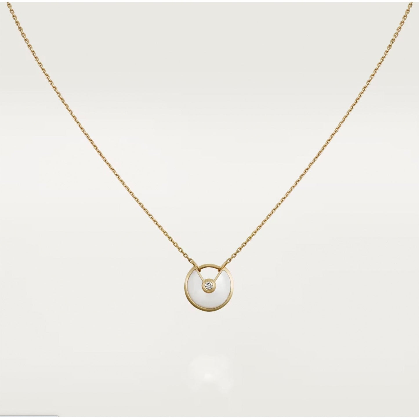 [Lucas Jewelry]AMULETTE ROSE GOLD MOP NECKLACE