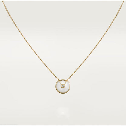 [Lucas Jewelry]AMULETTE ROSE GOLD MOP NECKLACE