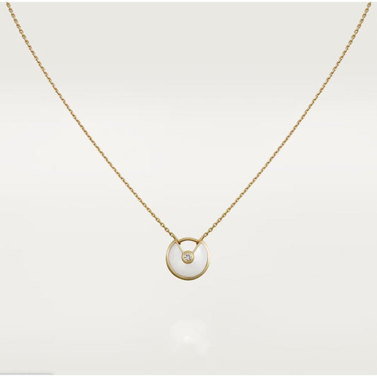 [Lucas Jewelry]AMULETTE ROSE GOLD MOP NECKLACE