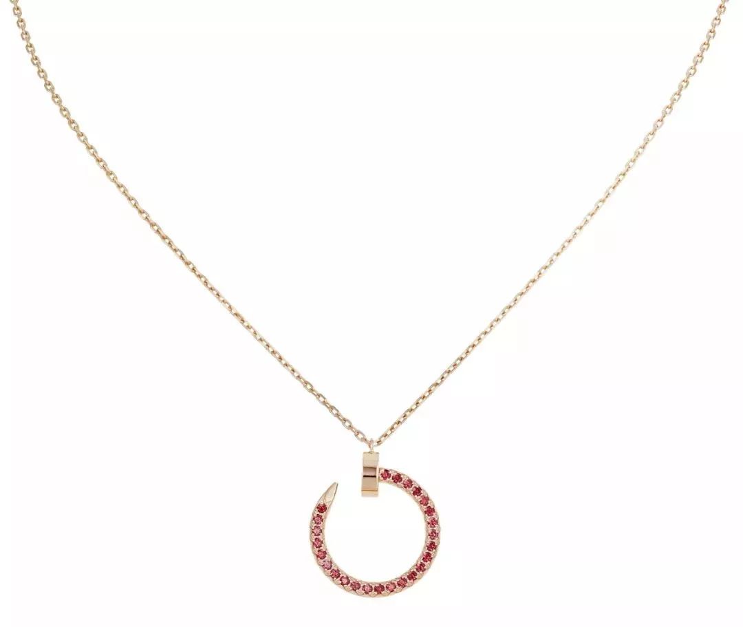 [Lucas Jewelry]JUSTE NECKLACE GOLD RED DIAMONDS