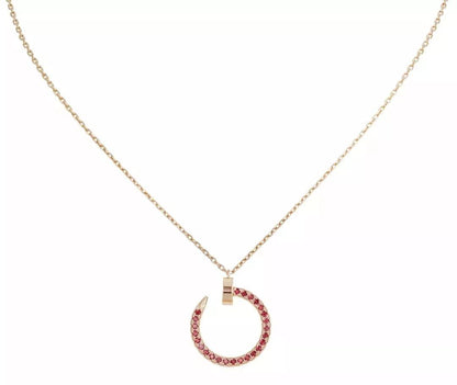 [Lucas Jewelry]JUSTE NECKLACE GOLD RED DIAMONDS