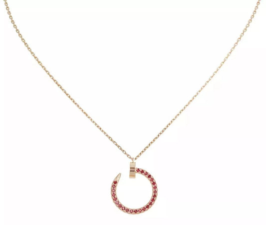 [Lucas Jewelry]JUSTE NECKLACE GOLD RED DIAMONDS