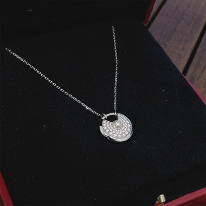 [Lucas Jewelry]AMULETTE SILVER FULL DIAMOND NECKLACE