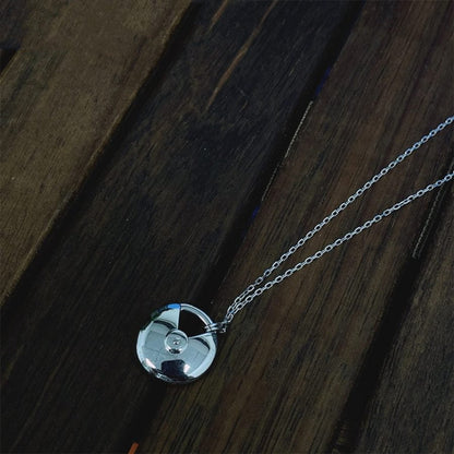 [Lucas Jewelry]AMULETTE SILVER FULL DIAMOND NECKLACE