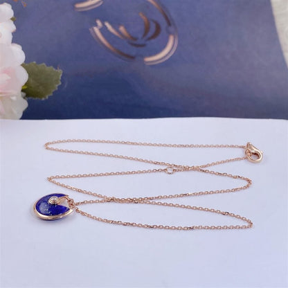 [Lucas Jewelry]AMULETTE ROSE GOLD AGATE NECKLACE