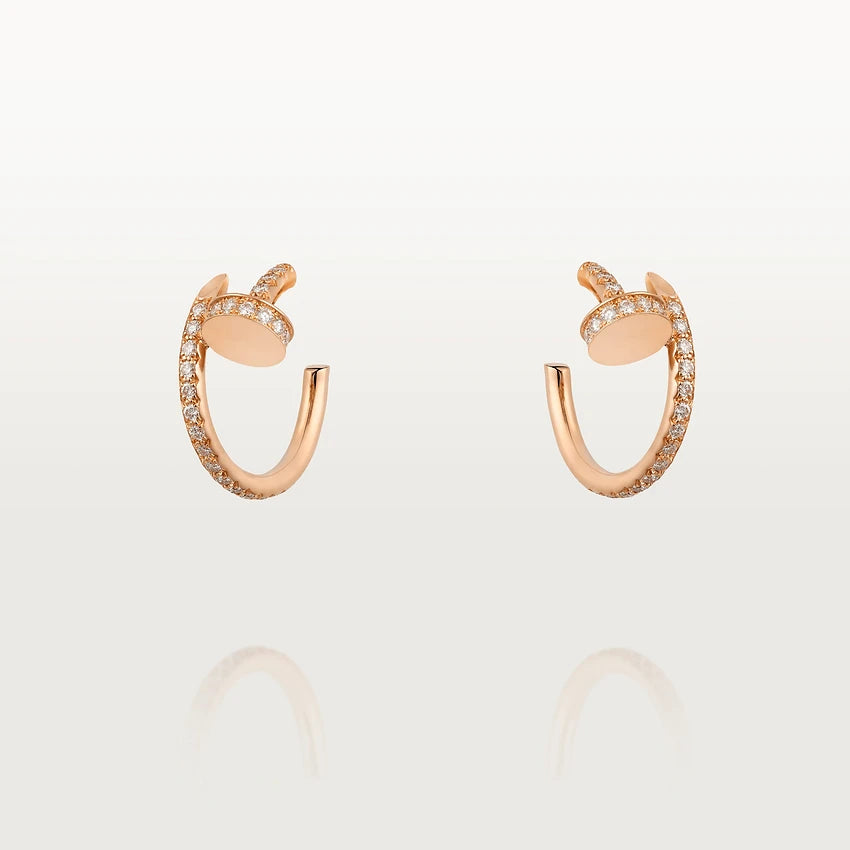 [Lucas Jewelry]JUSTE EARRINGS 12.75MM PINK GOLD DIAMOND