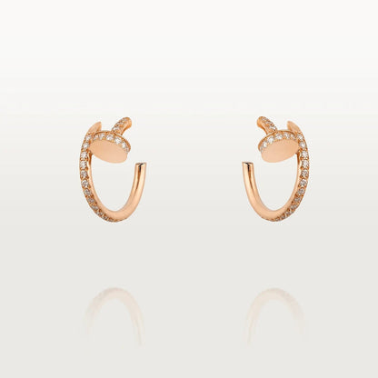 [Lucas Jewelry]JUSTE EARRINGS 12.75MM PINK GOLD DIAMOND