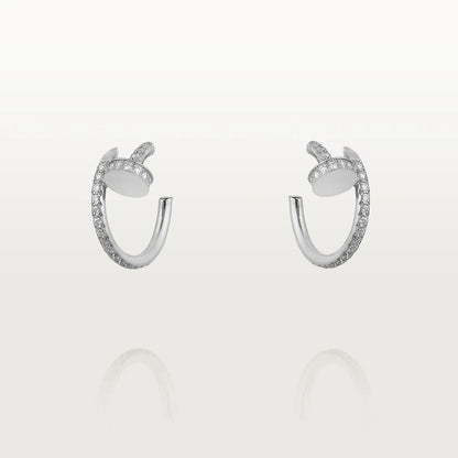 [Lucas Jewelry]JUSTE EARRINGS 12.75MM SILVER DIAMOND