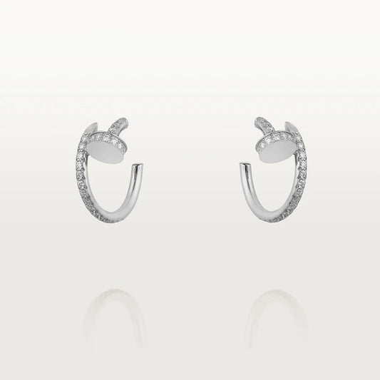 [Lucas Jewelry]JUSTE EARRINGS 12.75MM SILVER DIAMOND