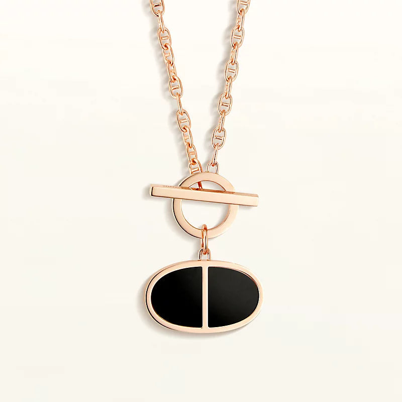 [Lucas Jewelry]CHAINE VERSO BLACK CERAMIC NECKLACE