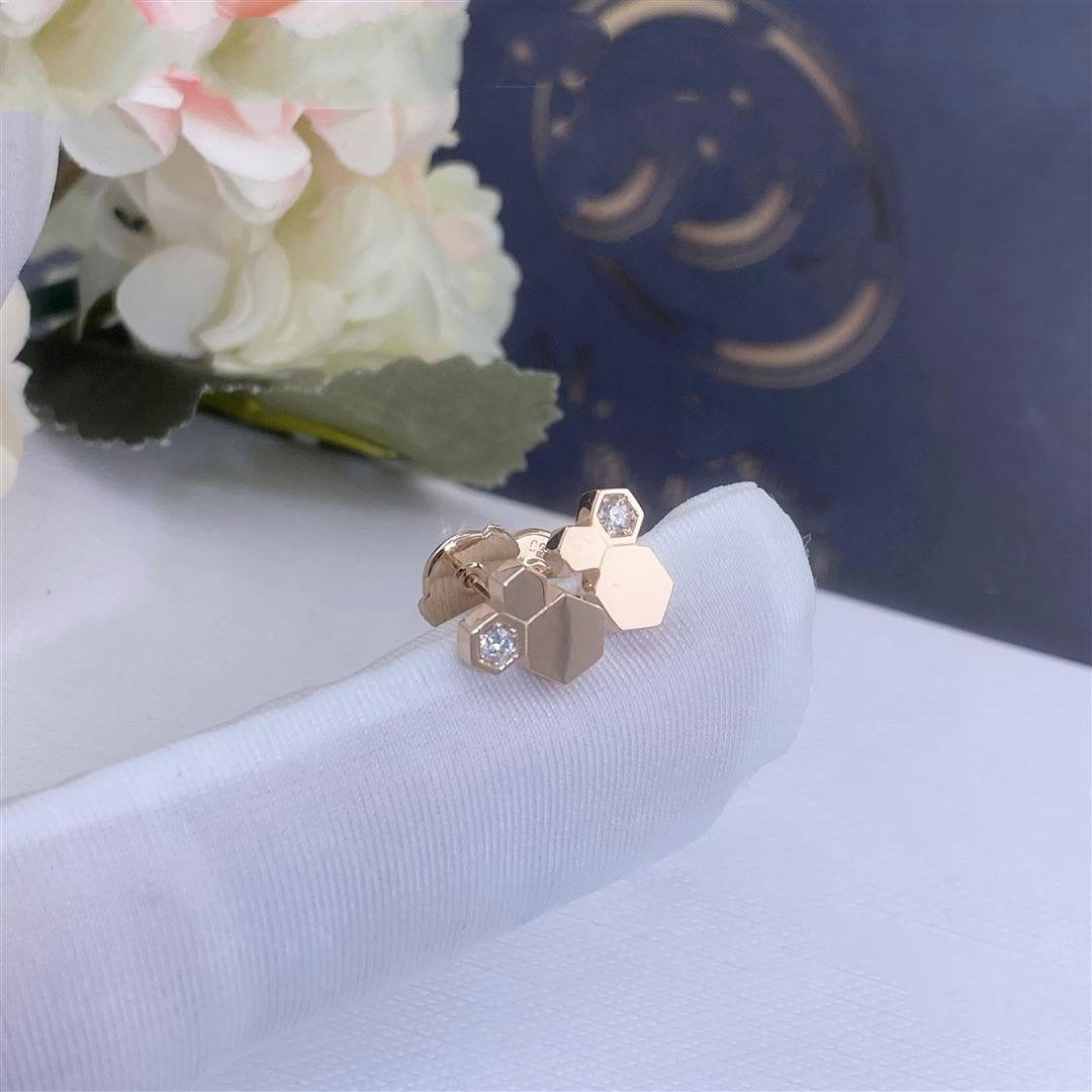 [Lucas Jewelry]BEE LOVE PINK GOLD DIAMOND EARRINGS