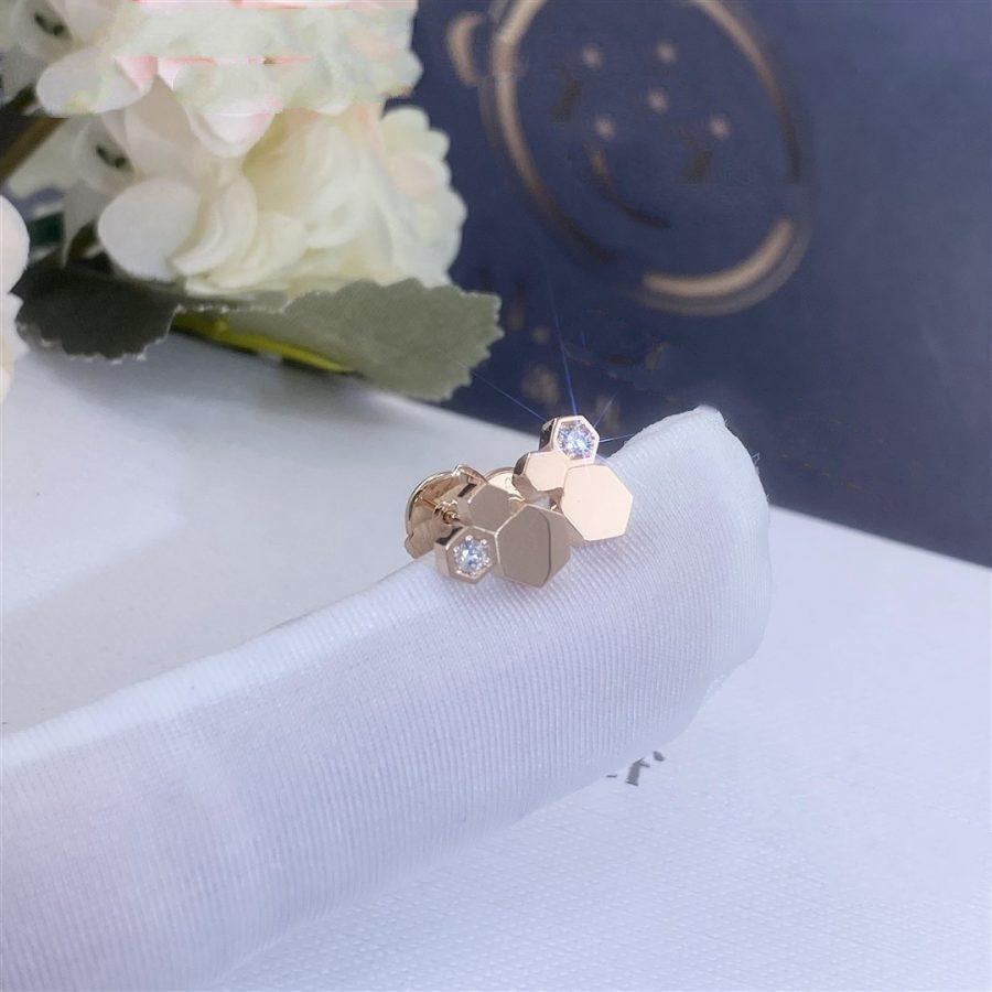 [Lucas Jewelry]BEE LOVE PINK GOLD DIAMOND EARRINGS