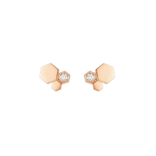 [Lucas Jewelry]BEE LOVE PINK GOLD DIAMOND EARRINGS