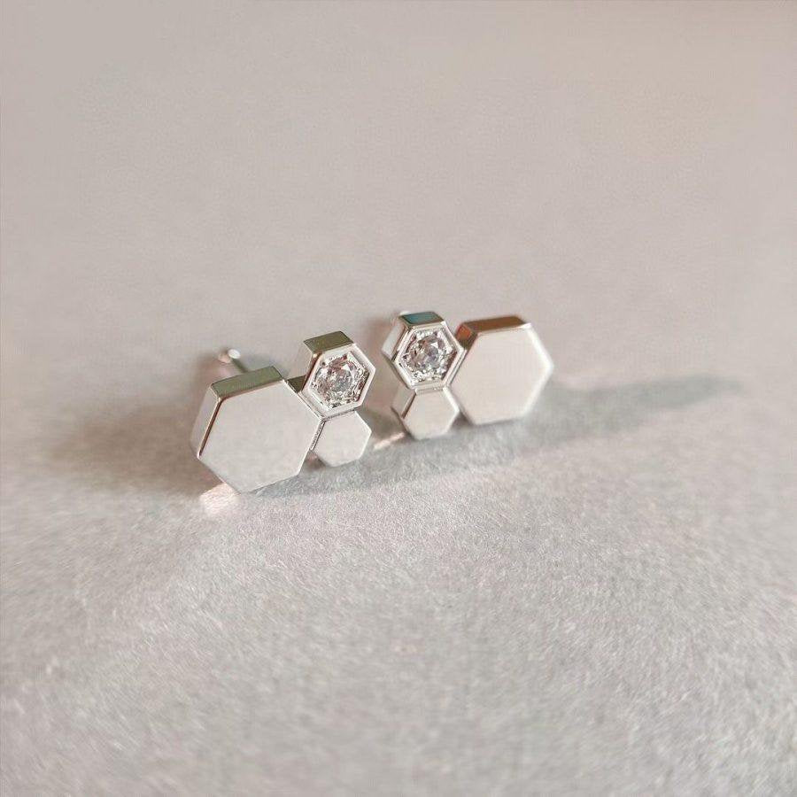 [Lucas Jewelry]BEE LOVE SILVER DIAMOND EARRINGS