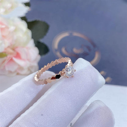 [Lucas Jewelry]BEE LOVE RING PINK GOLD 1 DIAMOND