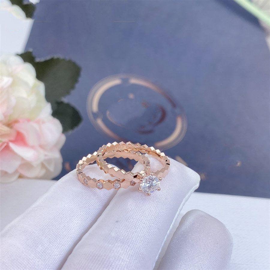 [Lucas Jewelry]BEE LOVE RING PINK GOLD 1 DIAMOND