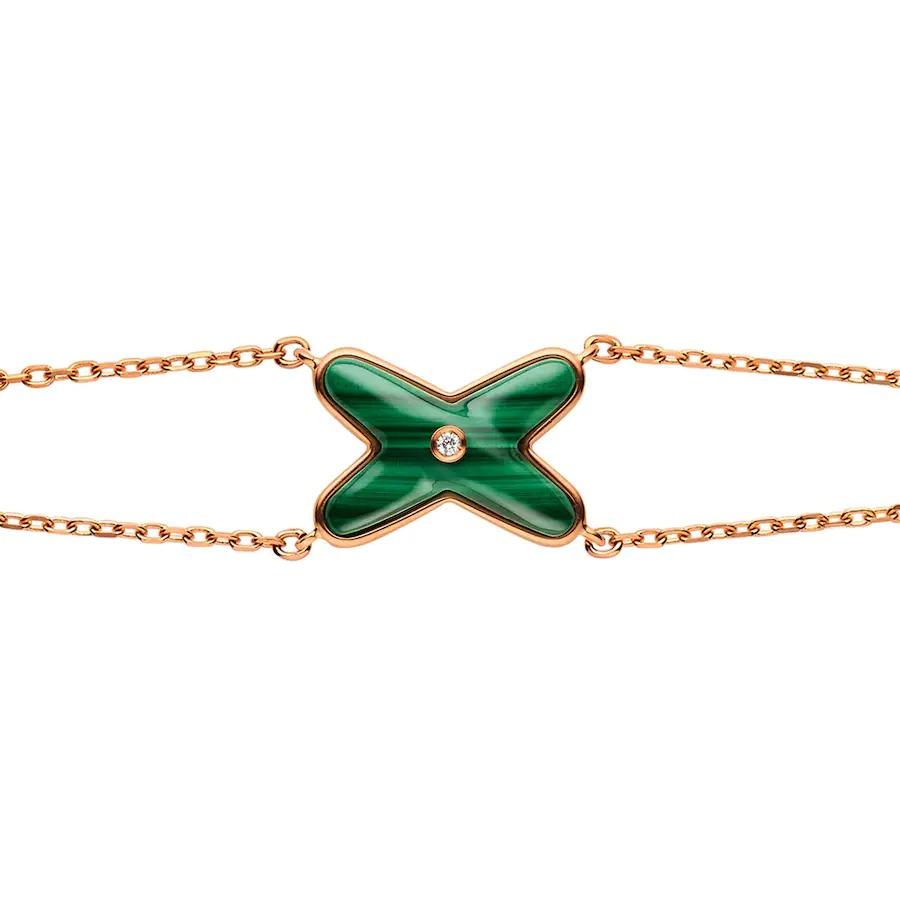 [Lucas Jewelry]JEUX BRACELET MALACHITE PINK GOLD 1 DIAMOND