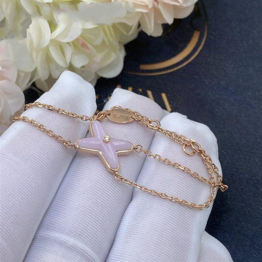 [Lucas Jewelry]JEUX BRACELET PINK MOP PINK GOLD 1 DIAMOND