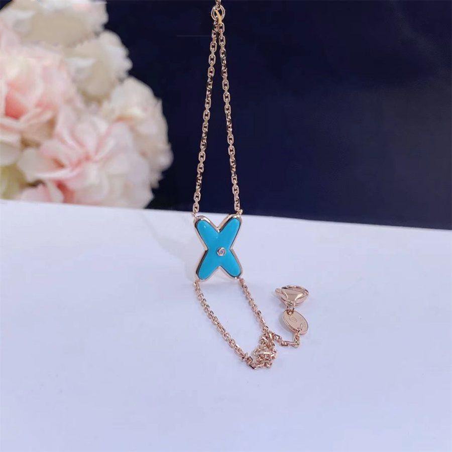 [Lucas Jewelry]JEUX BRACELET TURQUOISE PINK GOLD 1 DIAMOND