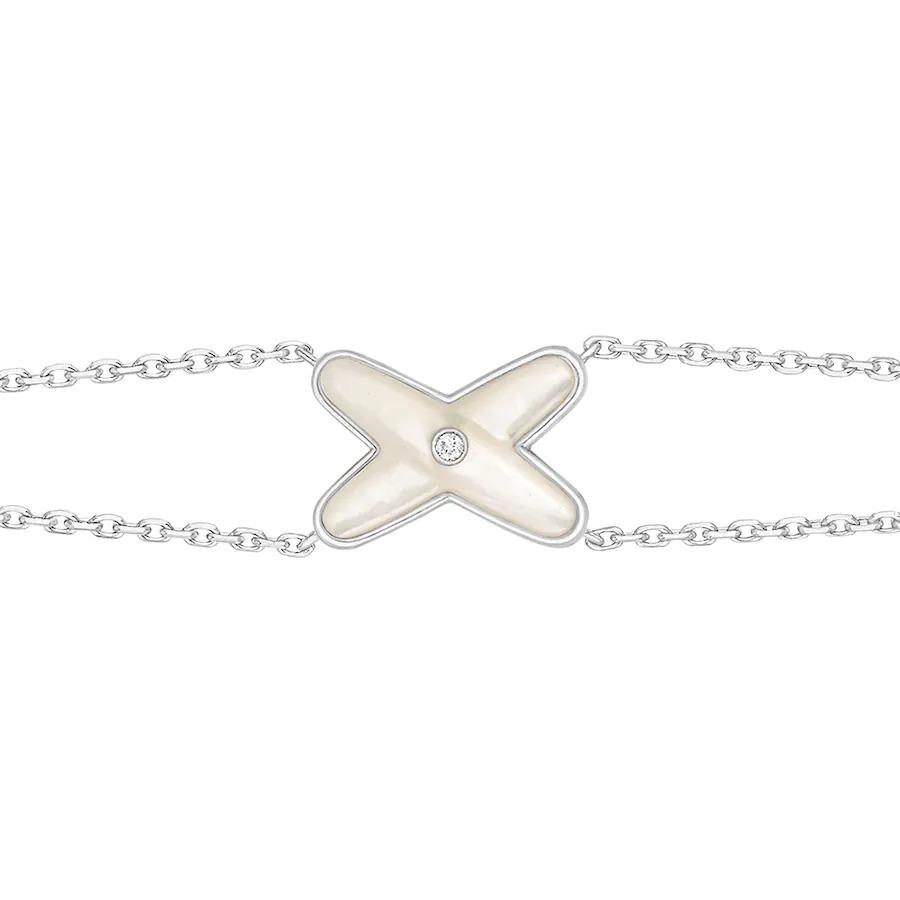 [Lucas Jewelry]JEUX BRACELET WHITE MOP SILVER 1 DIAMOND