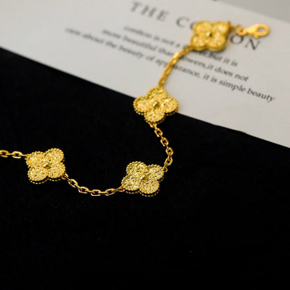 [Lucas Jewelry]CLOVER 5 MOTIFS BRONZING BRACELET