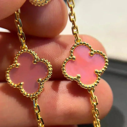 [Lucas Jewelry]CLOVER 5 PINK MOP BRACELET