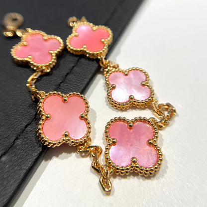 [Lucas Jewelry]CLOVER 5 PINK MOP BRACELET