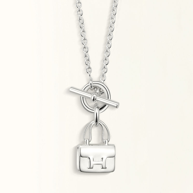 [Lucas Jewelry]POP H PEDANT SILVER NECKLACE