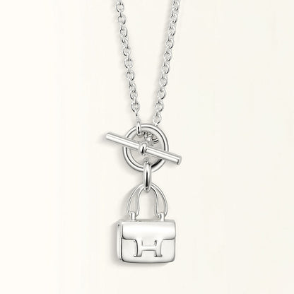 [Lucas Jewelry]POP H PEDANT SILVER NECKLACE