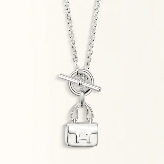 [Lucas Jewelry]POP H PEDANT SILVER NECKLACE