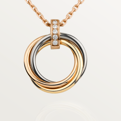 [Lucas Jewelry]TRINITY NECKLACE GOLD  DIAMONDS