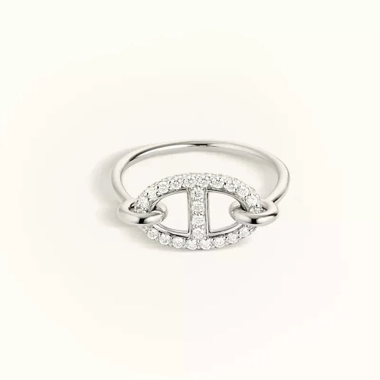 [Lucas Jewelry]RONDE SMALL SILVER DIAMOND RING