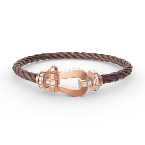 [Lucas Jewelry]FORCE LARGE HORSESHOE HALF DIAMOND BRACELET ROSE GOLD