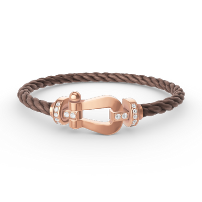 [Lucas Jewelry]FORCE LARGE HORSESHOE HALF DIAMOND BRACELET ROSE GOLD