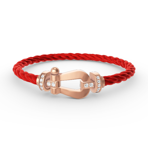 [Lucas Jewelry]FORCE LARGE HORSESHOE HALF DIAMOND BRACELET ROSE GOLD