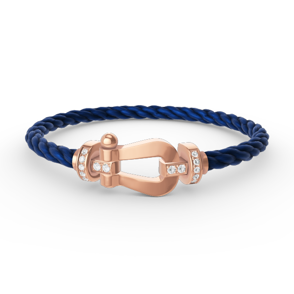 [Lucas Jewelry]FORCE LARGE HORSESHOE HALF DIAMOND BRACELET ROSE GOLD