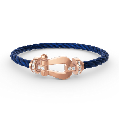 [Lucas Jewelry]FORCE LARGE HORSESHOE HALF DIAMOND BRACELET ROSE GOLD