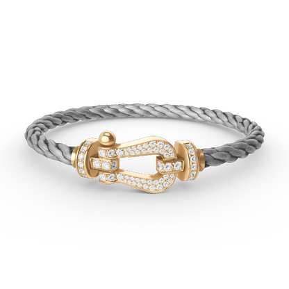 [Lucas Jewelry]FORCE LARGE HORSESHOE FULL DIAMOND BRACELET GOLD