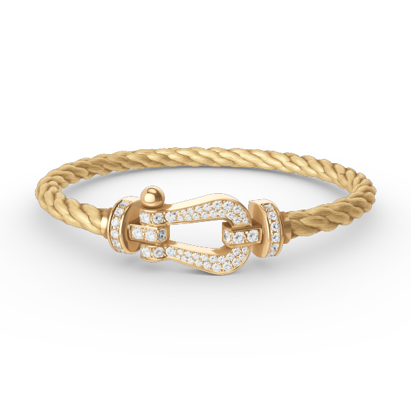 [Lucas Jewelry]FORCE LARGE HORSESHOE FULL DIAMOND BRACELET GOLD