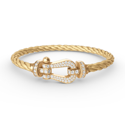 [Lucas Jewelry]FORCE LARGE HORSESHOE FULL DIAMOND BRACELET GOLD