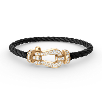 [Lucas Jewelry]FORCE LARGE HORSESHOE FULL DIAMOND BRACELET GOLD