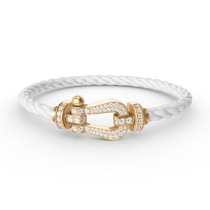 [Lucas Jewelry]FORCE LARGE HORSESHOE FULL DIAMOND BRACELET GOLD