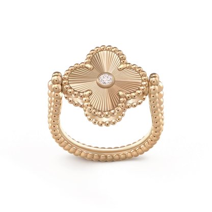 [Lucas Jewelry]CLOVER RIVERSIBLE ROSE GOLD RING