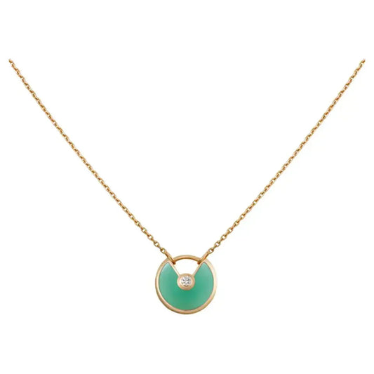 [Lucas Jewelry]AMULETTE GOLD MALACHITE NECKLACE