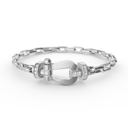 [Lucas Jewelry]FORCE LARGE HORSESHOE CLASP  METAL BRACELET