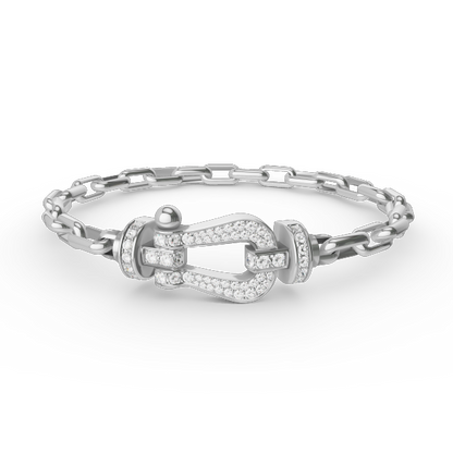 [Lucas Jewelry]FORCE LARGE HORSESHOE CLASP  METAL BRACELET