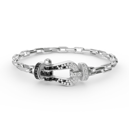 [Lucas Jewelry]FORCE LARGE HORSESHOE CLASP  METAL BRACELET