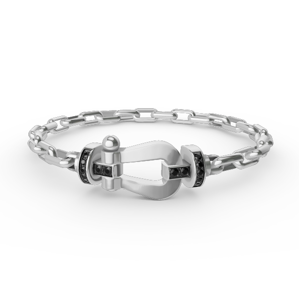 [Lucas Jewelry]FORCE LARGE HORSESHOE CLASP  METAL BRACELET